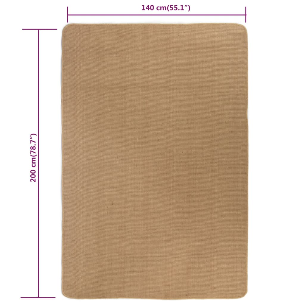 Berkfield Area Rug Jute with Latex Backing 140x200 cm Natural