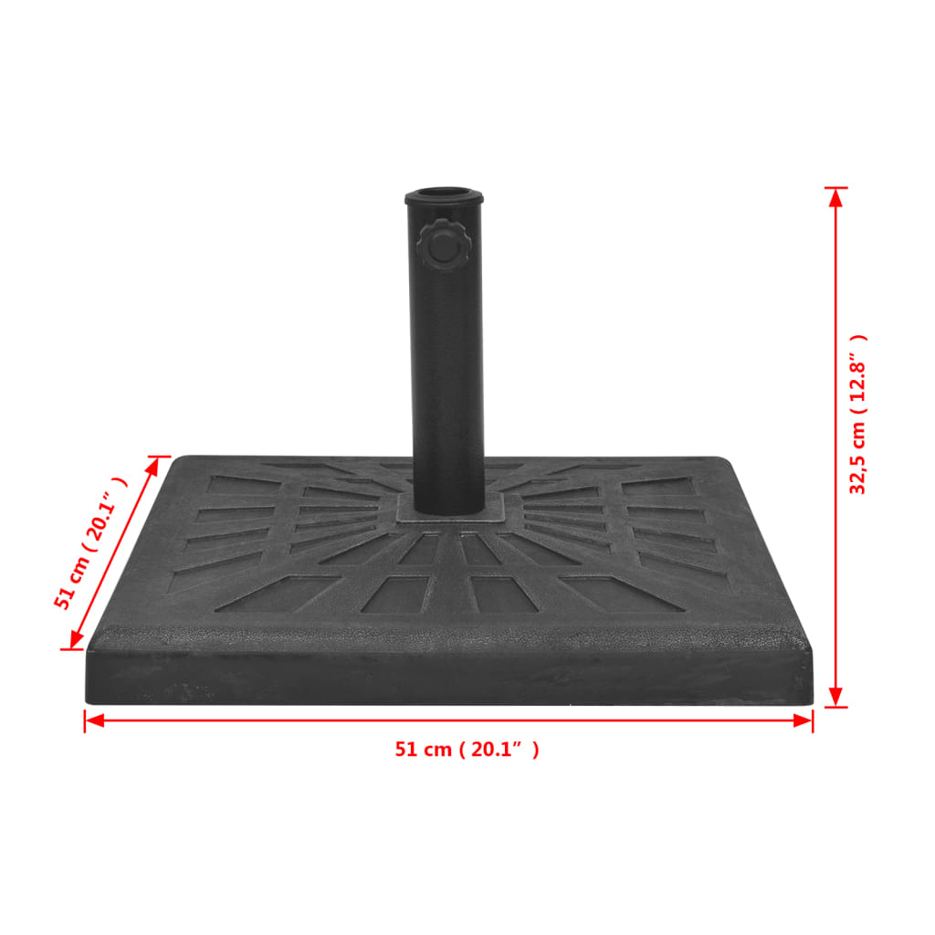 Berkfield Parasol Base Resin Square Black 19 kg