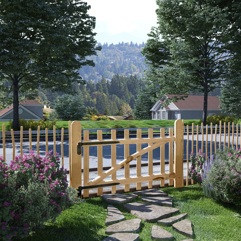 Berkfield Single Fence Gate Hazel Wood 100x60 cm