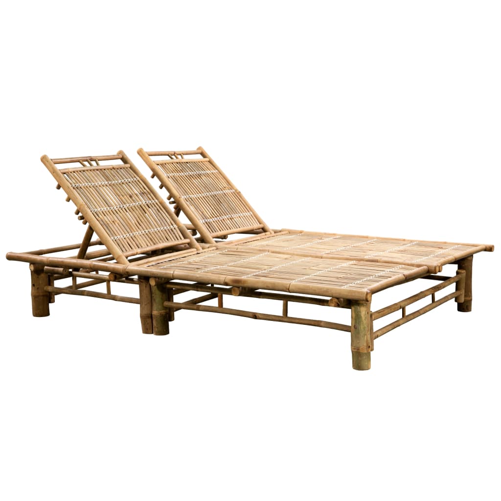 Berkfield 2-Person Sun Lounger Bamboo