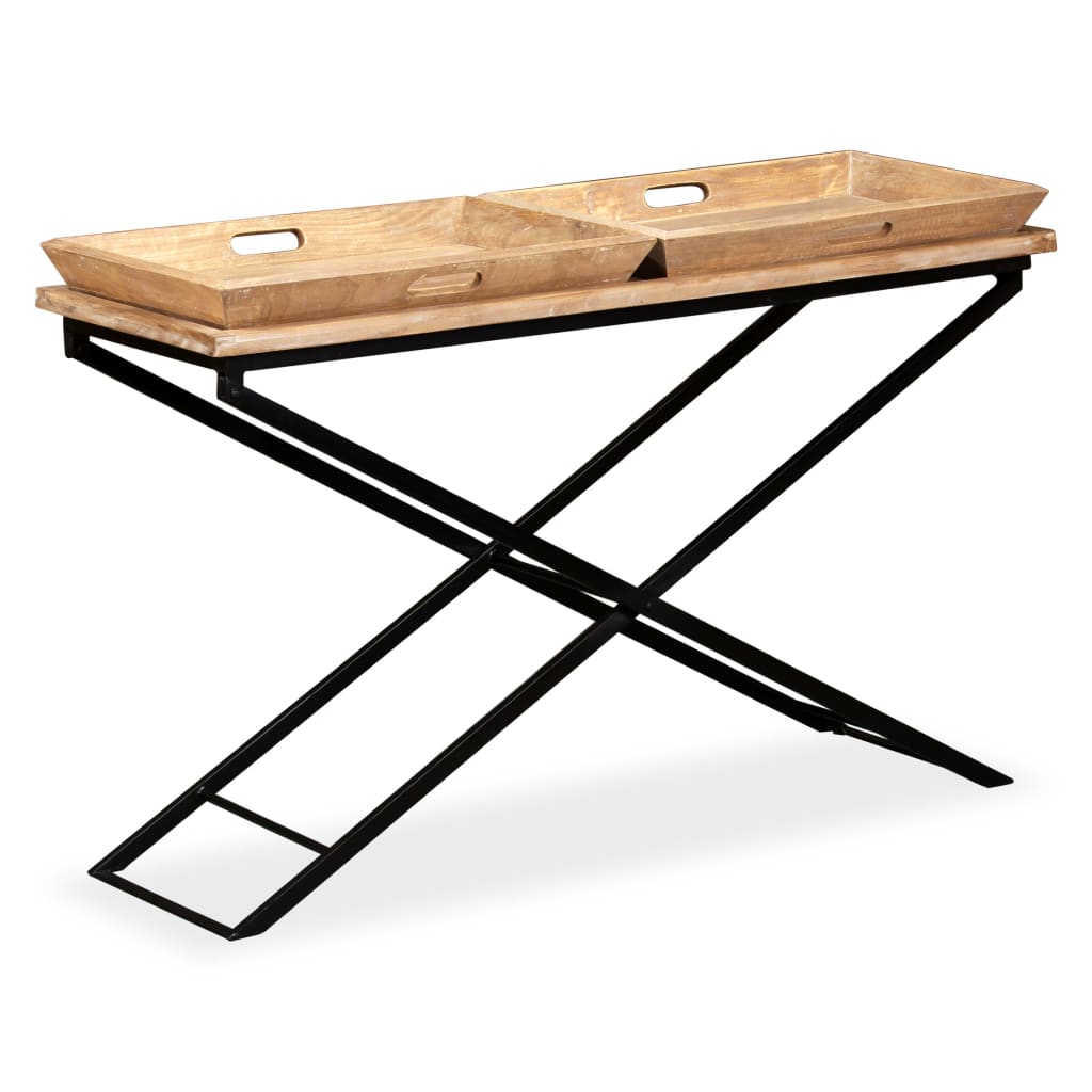 Berkfield Console Table Solid Mango Wood 130x40x80 cm