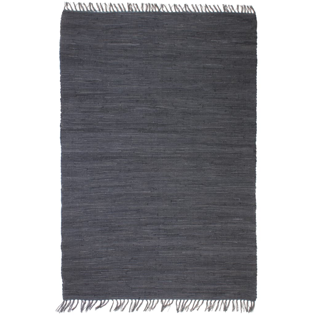 Berkfield Hand-woven Chindi Rug Cotton 160x230 cm Anthracite