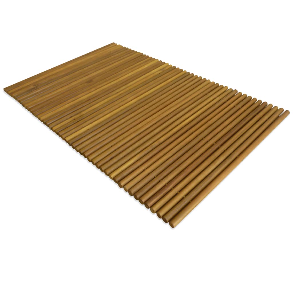 Berkfield Bath Mat Acacia Wood 80x50 cm