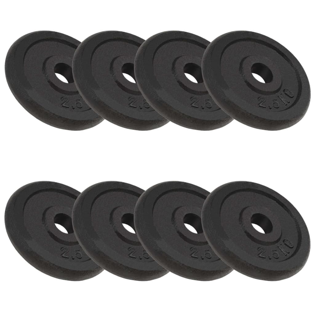 Berkfield Weight Plates 8 pcs 8x2.5 kg Cast Iron