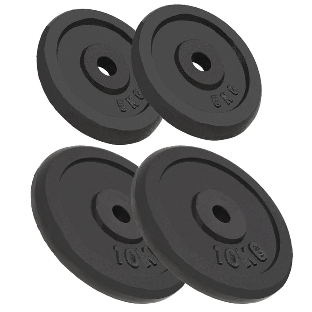 Berkfield Weight Plates 4 pcs 2x10 kg+2x5 kg Cast Iron