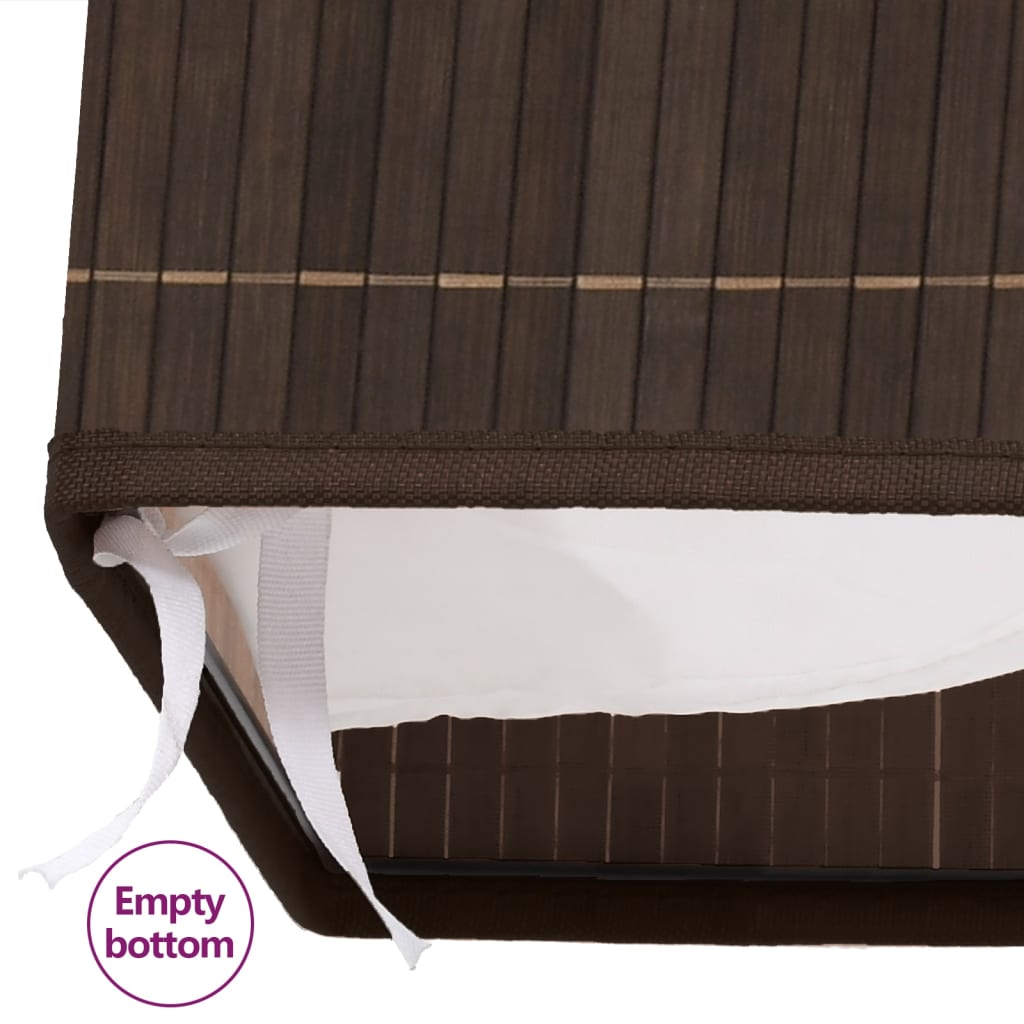 Berkfield Bamboo Laundry Bin Rectangular Dark Brown