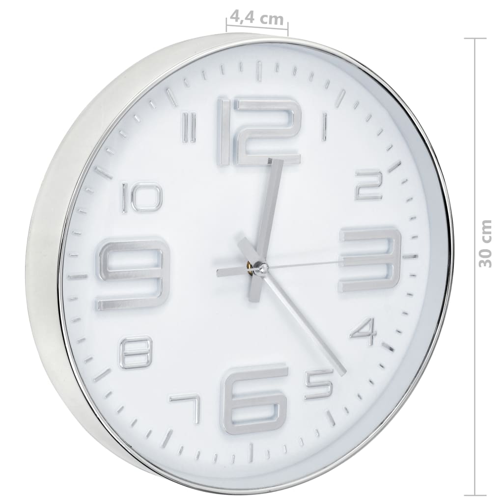 Berkfield Wall Clock 30 cm Silver