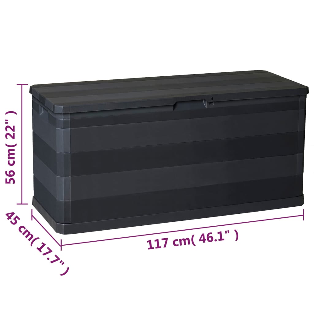 Berkfield Garden Storage Box Black 117x45x56 cm