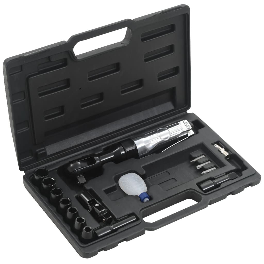 Berkfield 16 Piece Air Ratchet Wrench Kit 1/2"