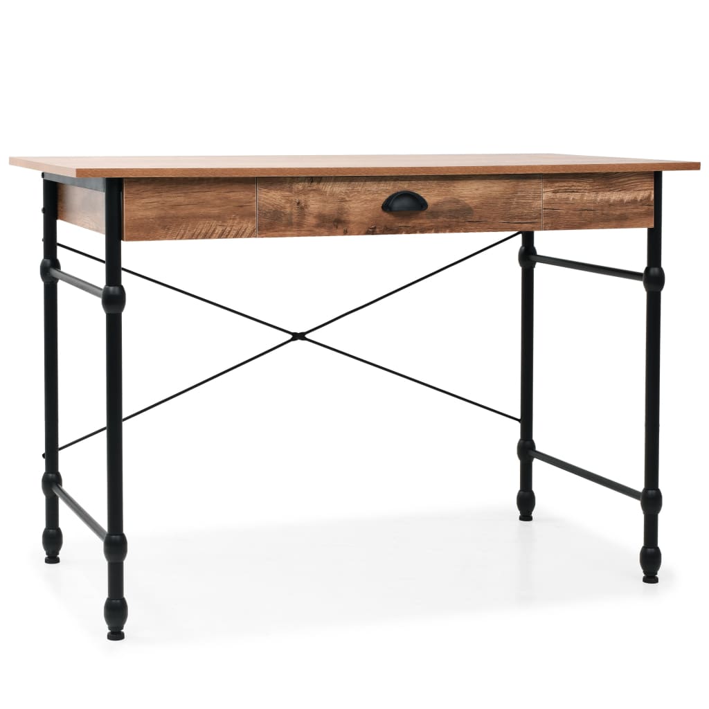 Berkfield Writing Desk with Drawer 110x55x75 cm Oak Colour