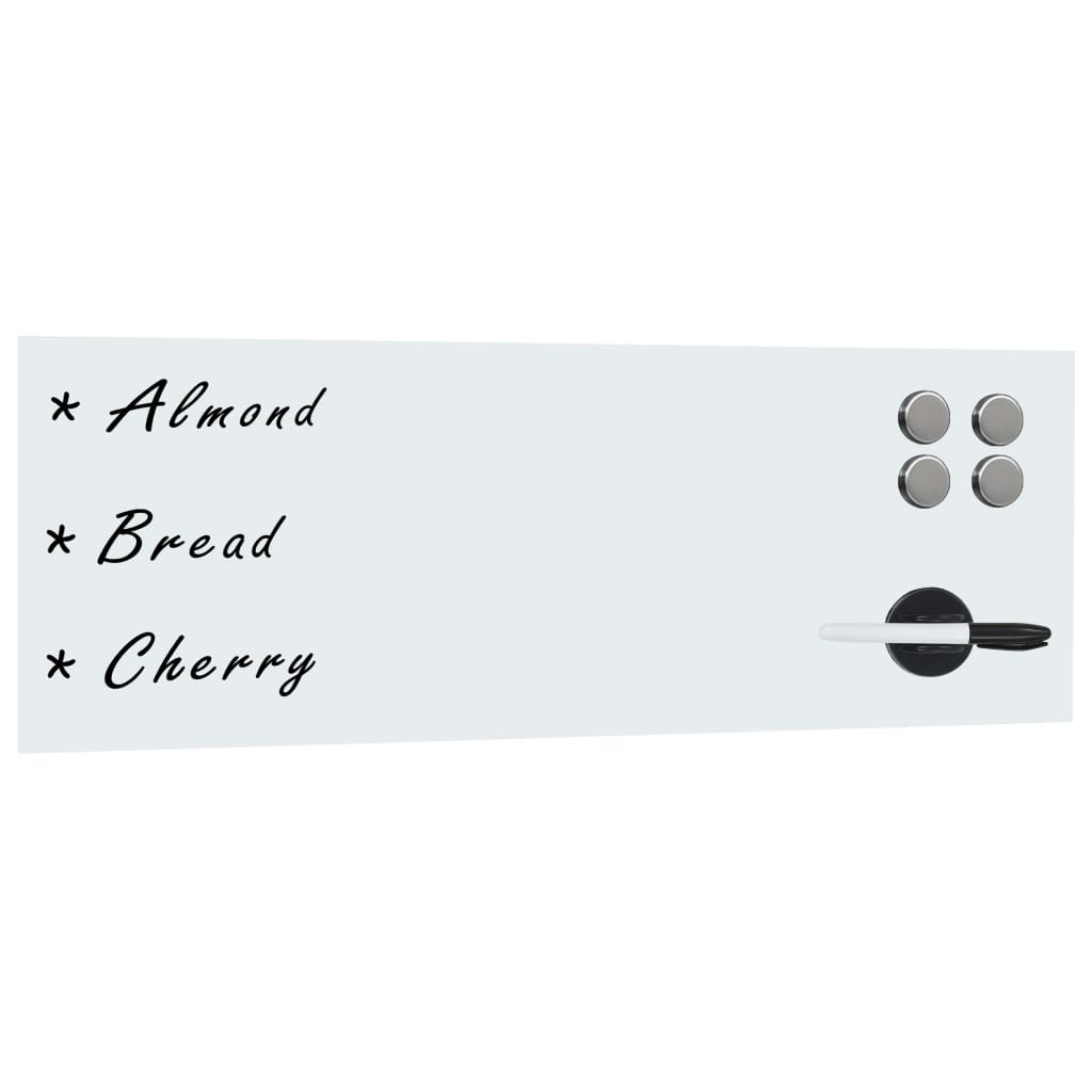Berkfield Wall Mounted Magnetic Whiteboard Glass 60x20 cm