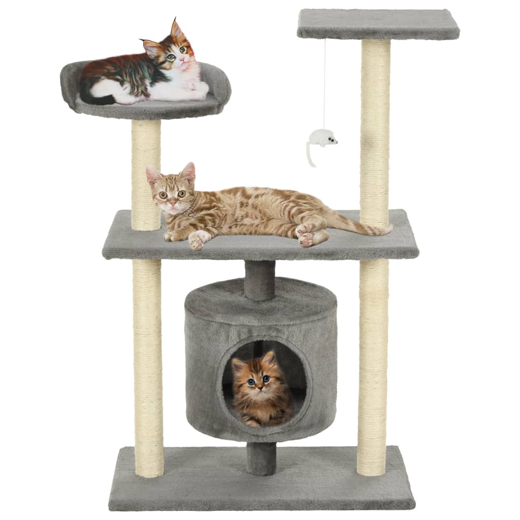 Berkfield Cat Tree with Sisal Scratching Posts 95 cm Grey