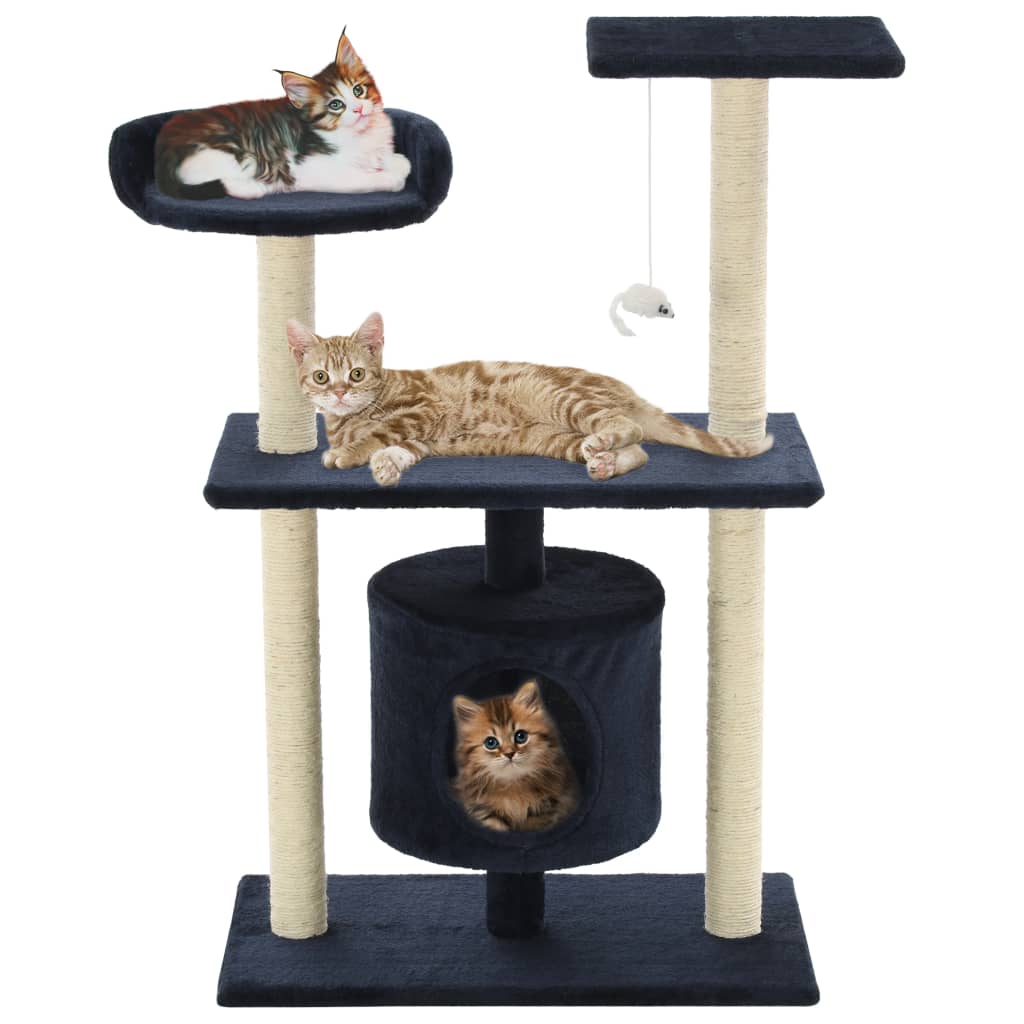 Berkfield Cat Tree with Sisal Scratching Posts 95 cm Dark Blue