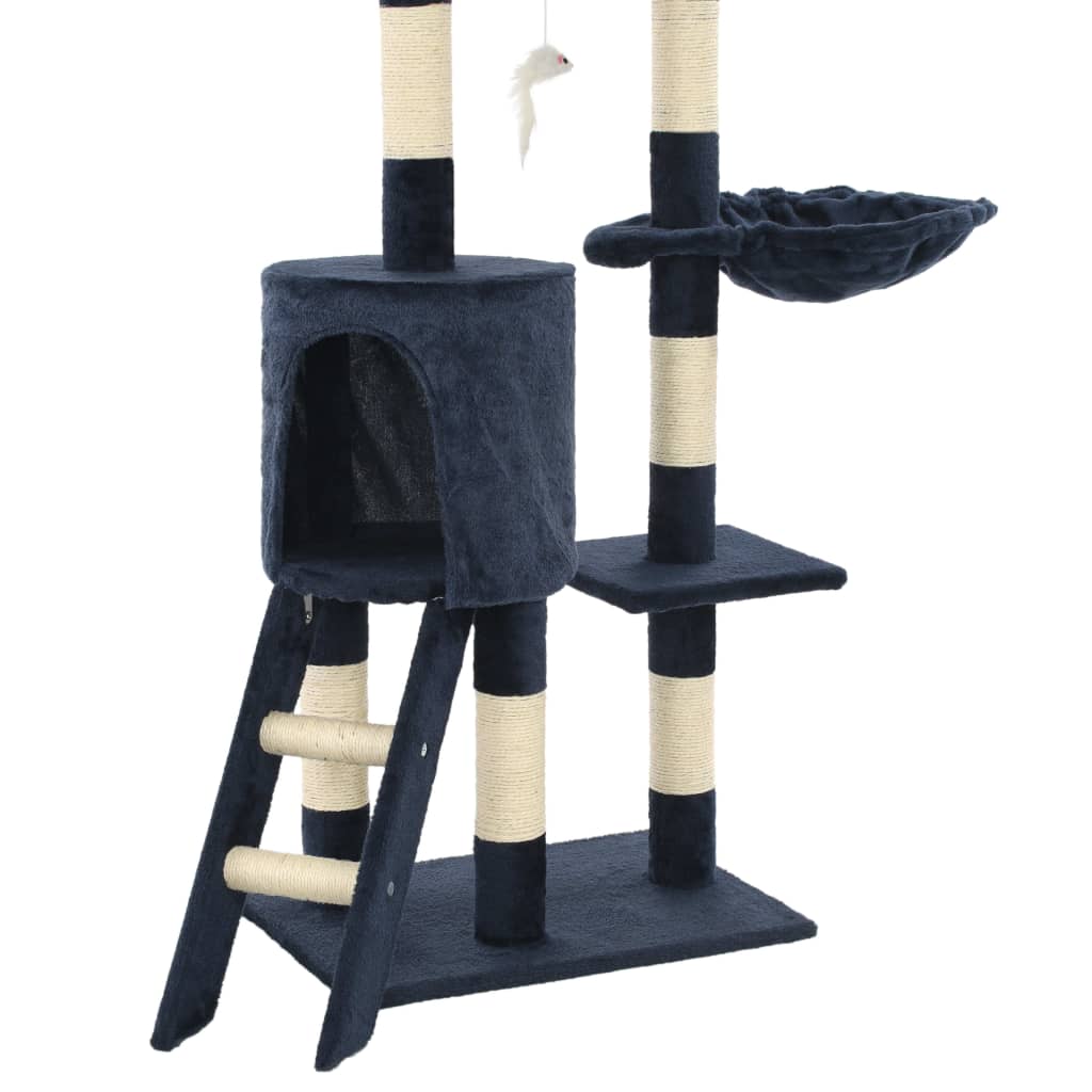 Berkfield Cat Tree with Sisal Scratching Posts 138 cm Dark Blue
