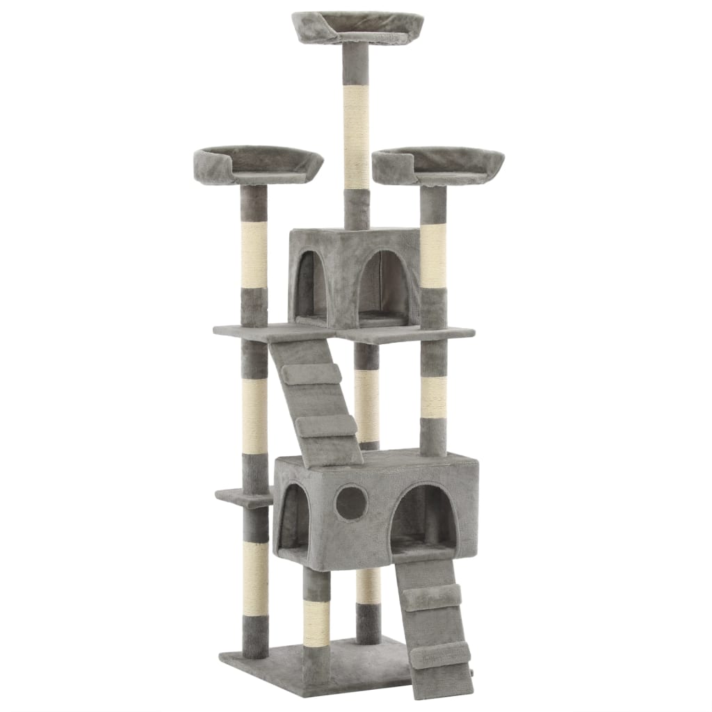 Berkfield Cat Tree with Sisal Scratching Posts 170 cm Grey