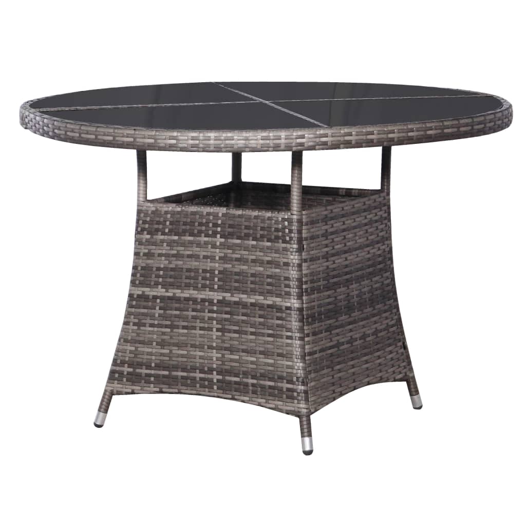 Berkfield Garden Table Grey 110x74 cm Poly Rattan