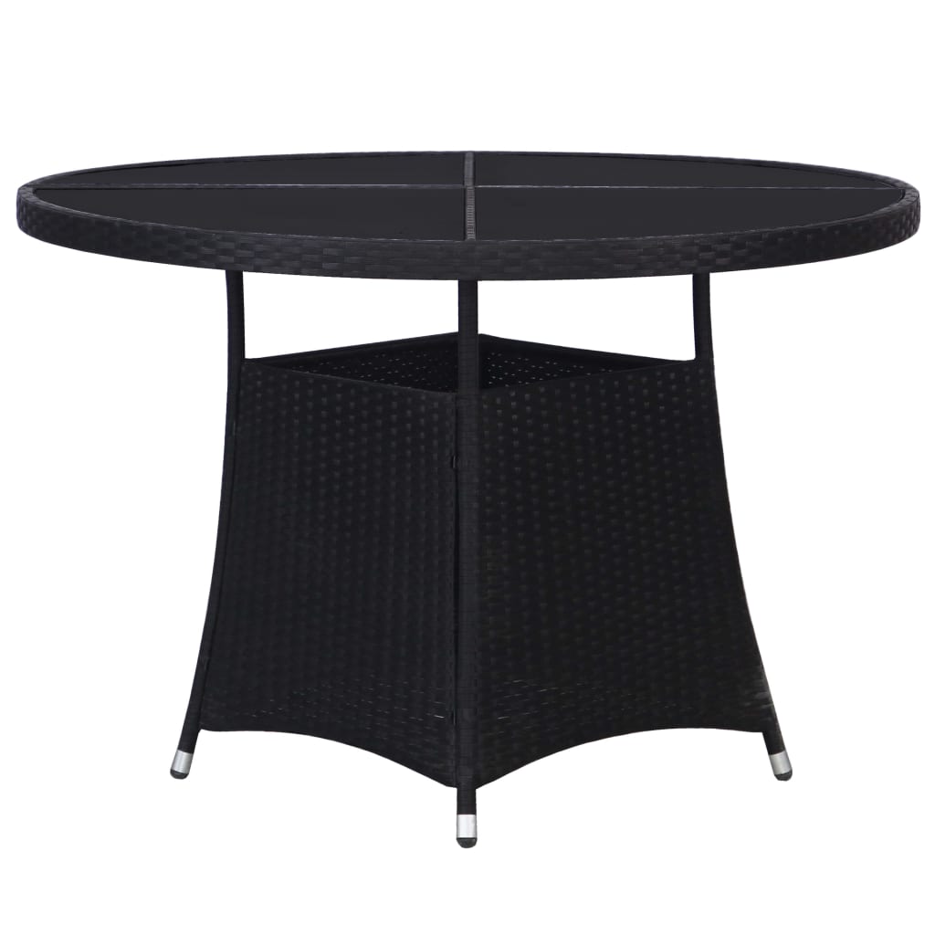 Berkfield Garden Table Black 110x74 cm Poly Rattan