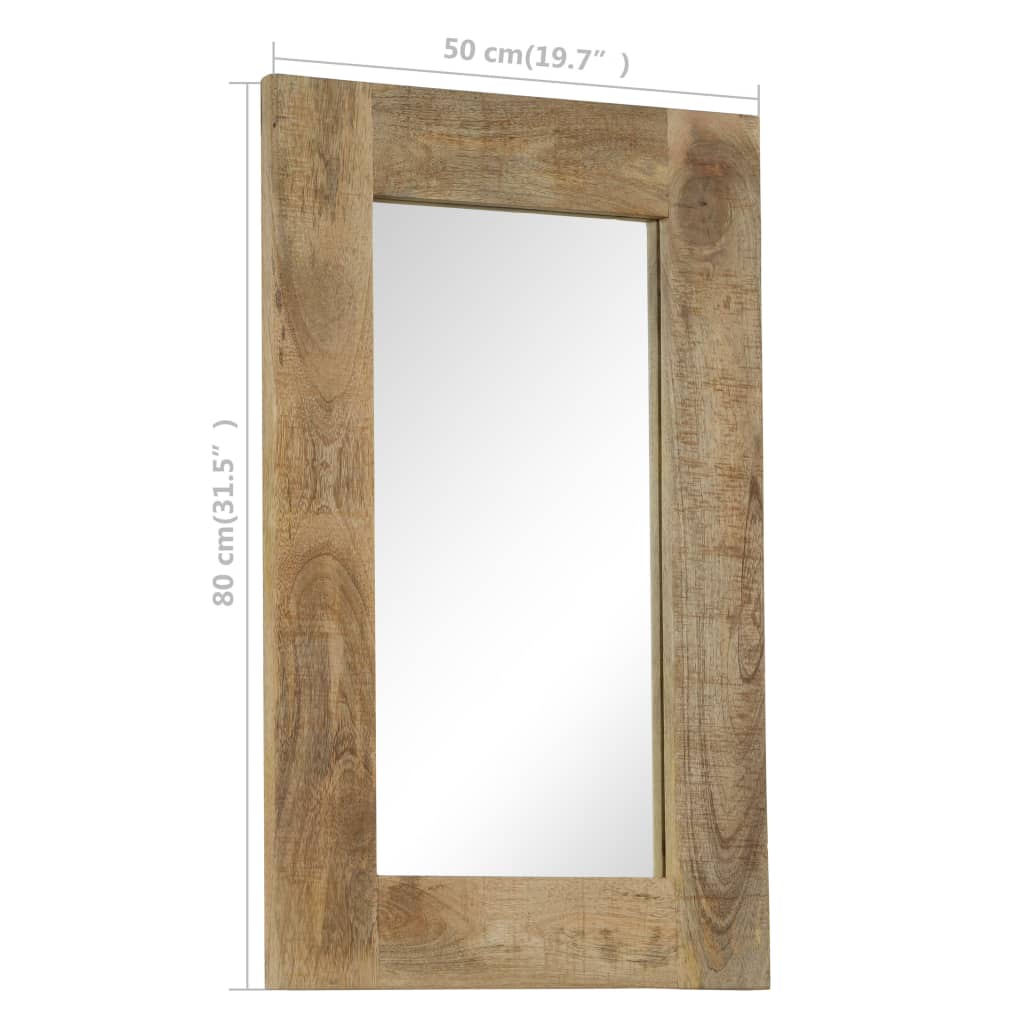 Berkfield Mirror Solid Mango Wood 50x80 cm