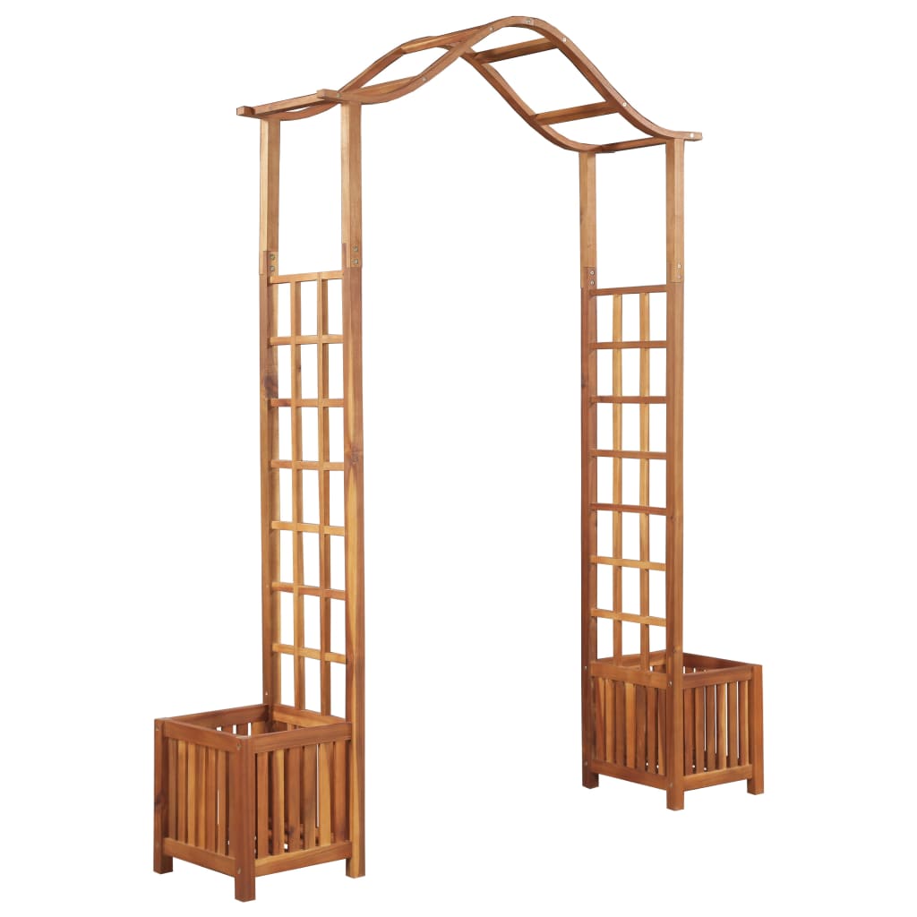 Berkfield Garden Arch with Planter Solid Acacia Wood 180x40x218 cm