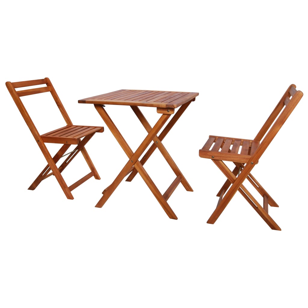 Berkfield 3 Piece Folding Bistro Set Solid Acacia Wood