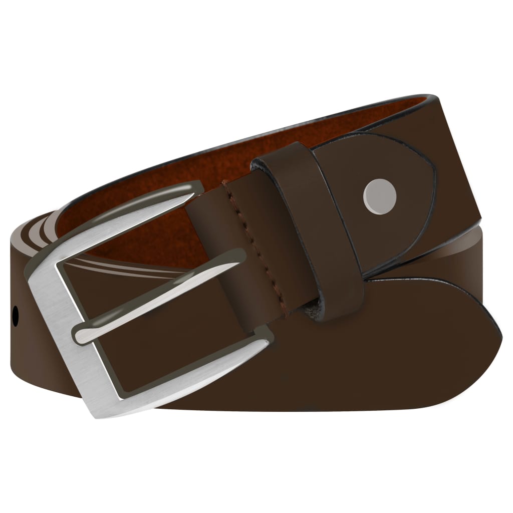 Berkfield Men's Business Belt Leather Brown 95 cm