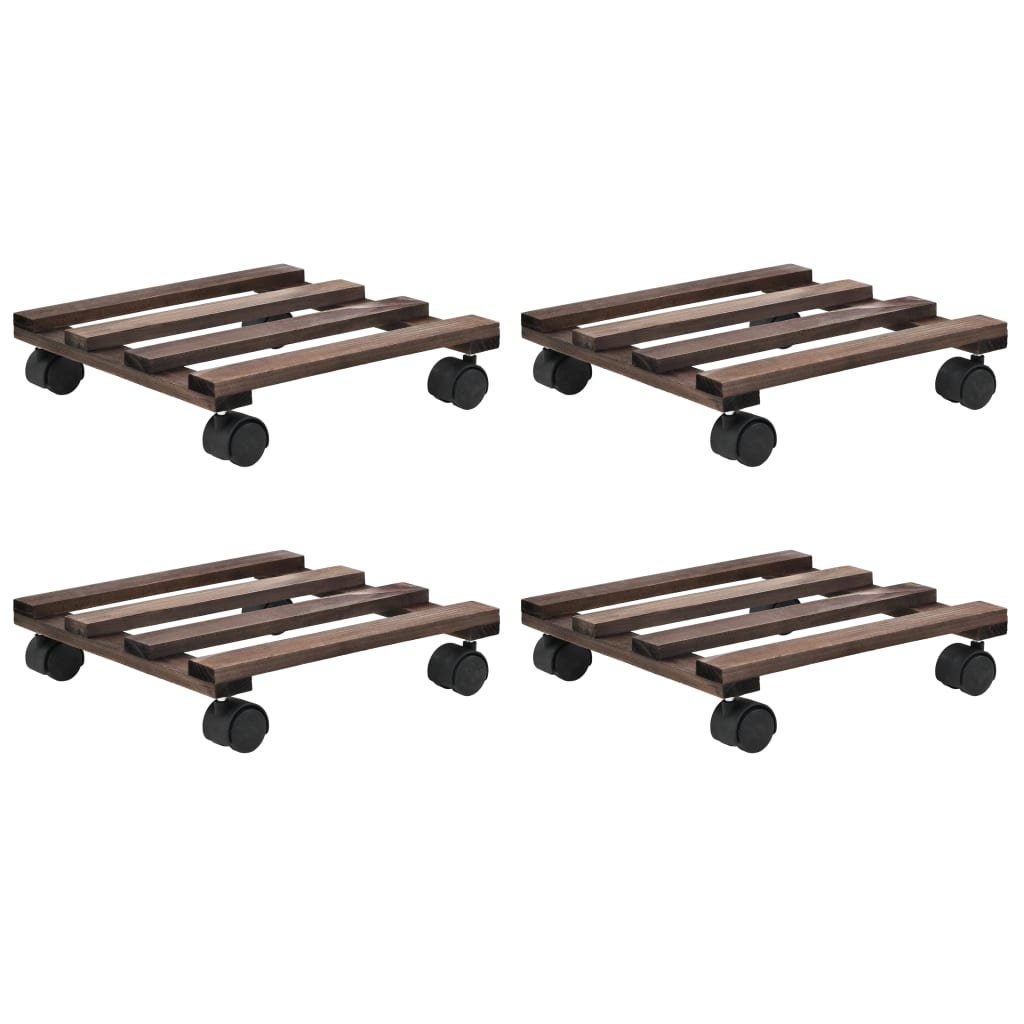 Berkfield Plant Rollers 4 pcs Cedar Wood 25x25 cm