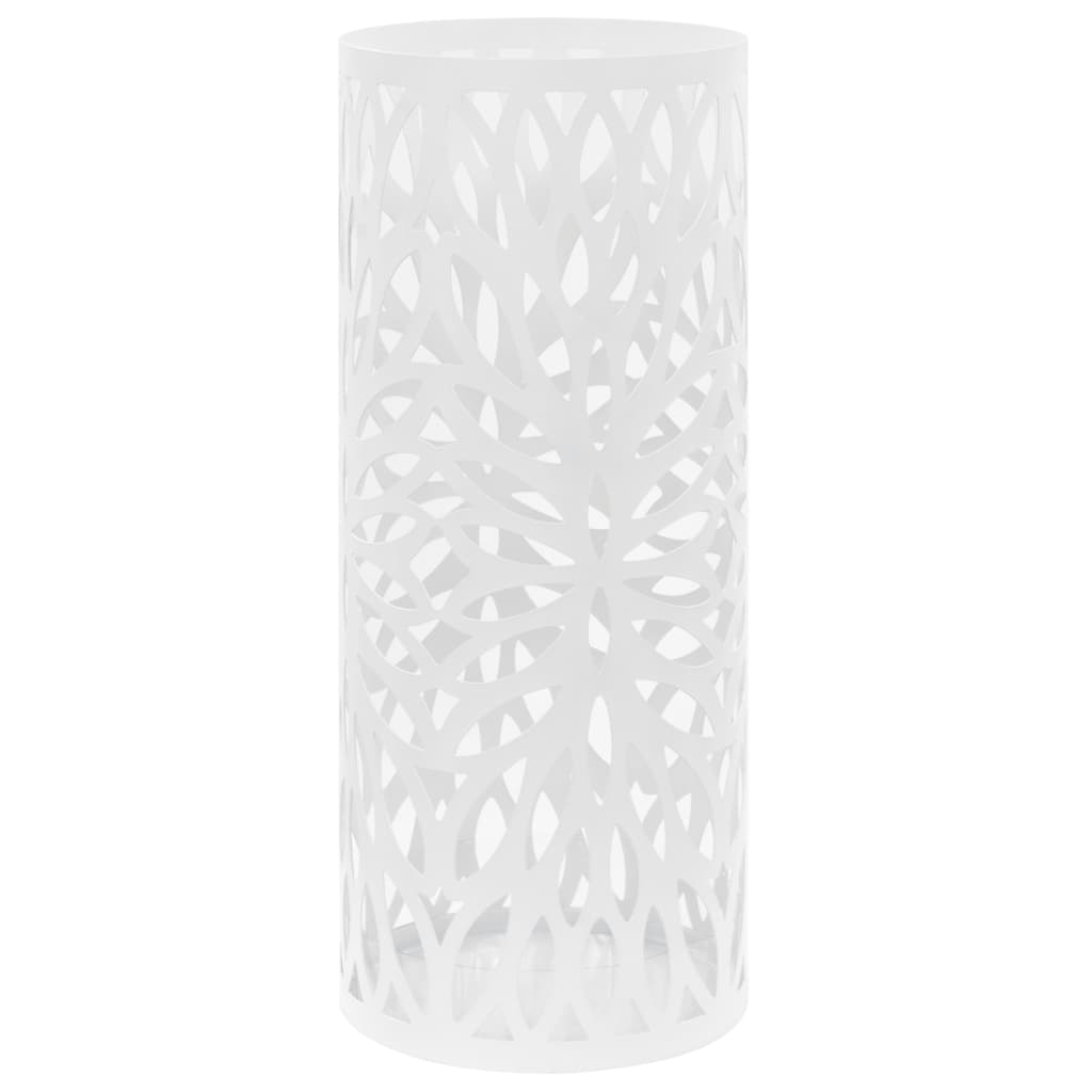 Berkfield Umbrella Stand Leaves Steel White