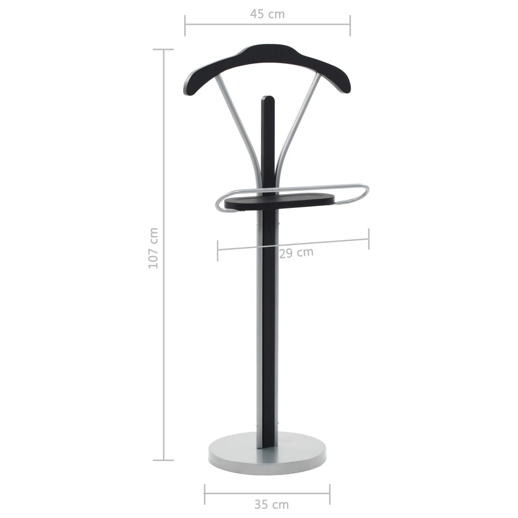 Berkfield Suit Stand 45x35x107 cm Black and Grey