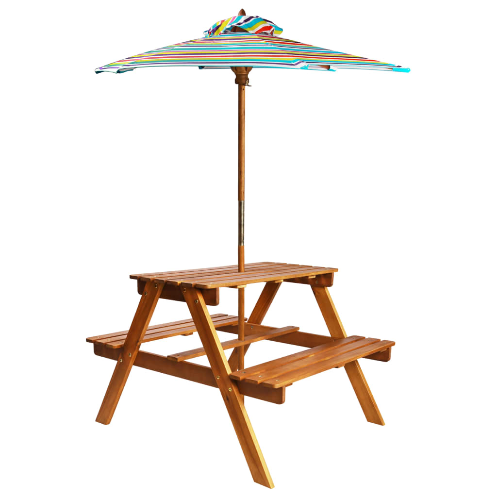 Kids picnic bench with parasol sale