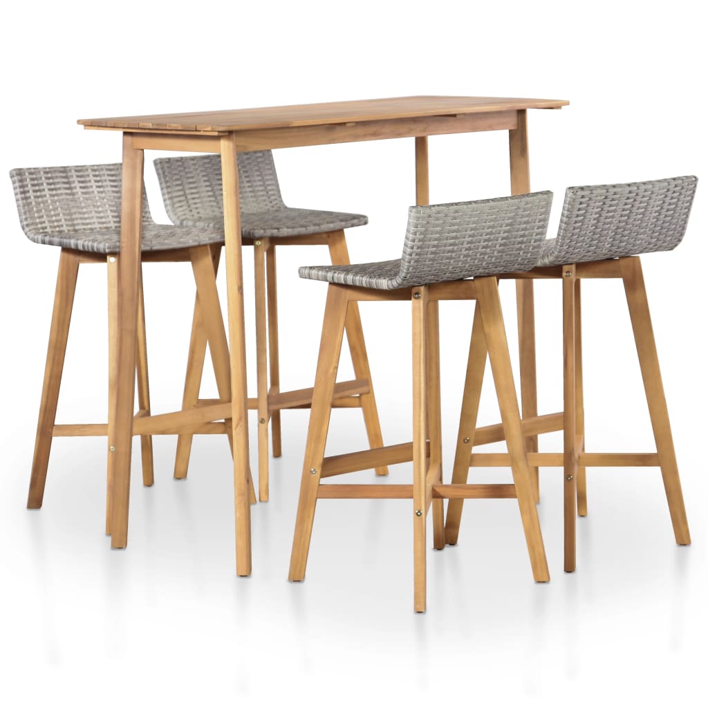 Berkfield 5 Piece Outdoor Dining Set Solid Acacia Wood