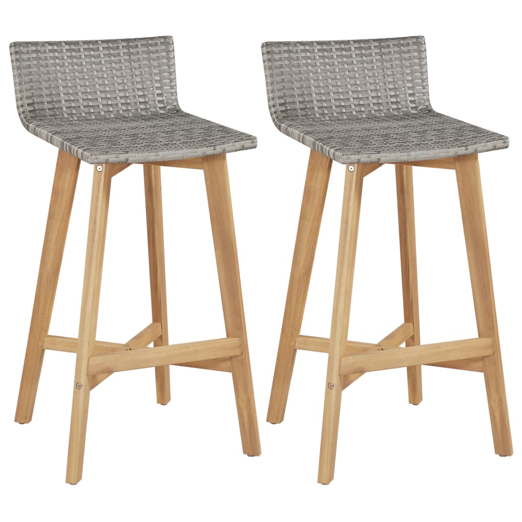 Berkfield Bar Chairs 2 pcs Solid Acacia Wood