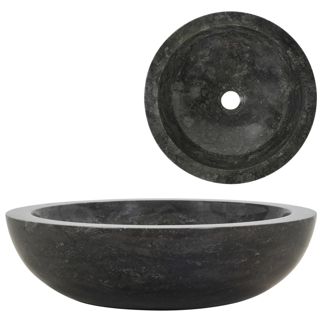 Berkfield Sink 40x12 cm Marble Black