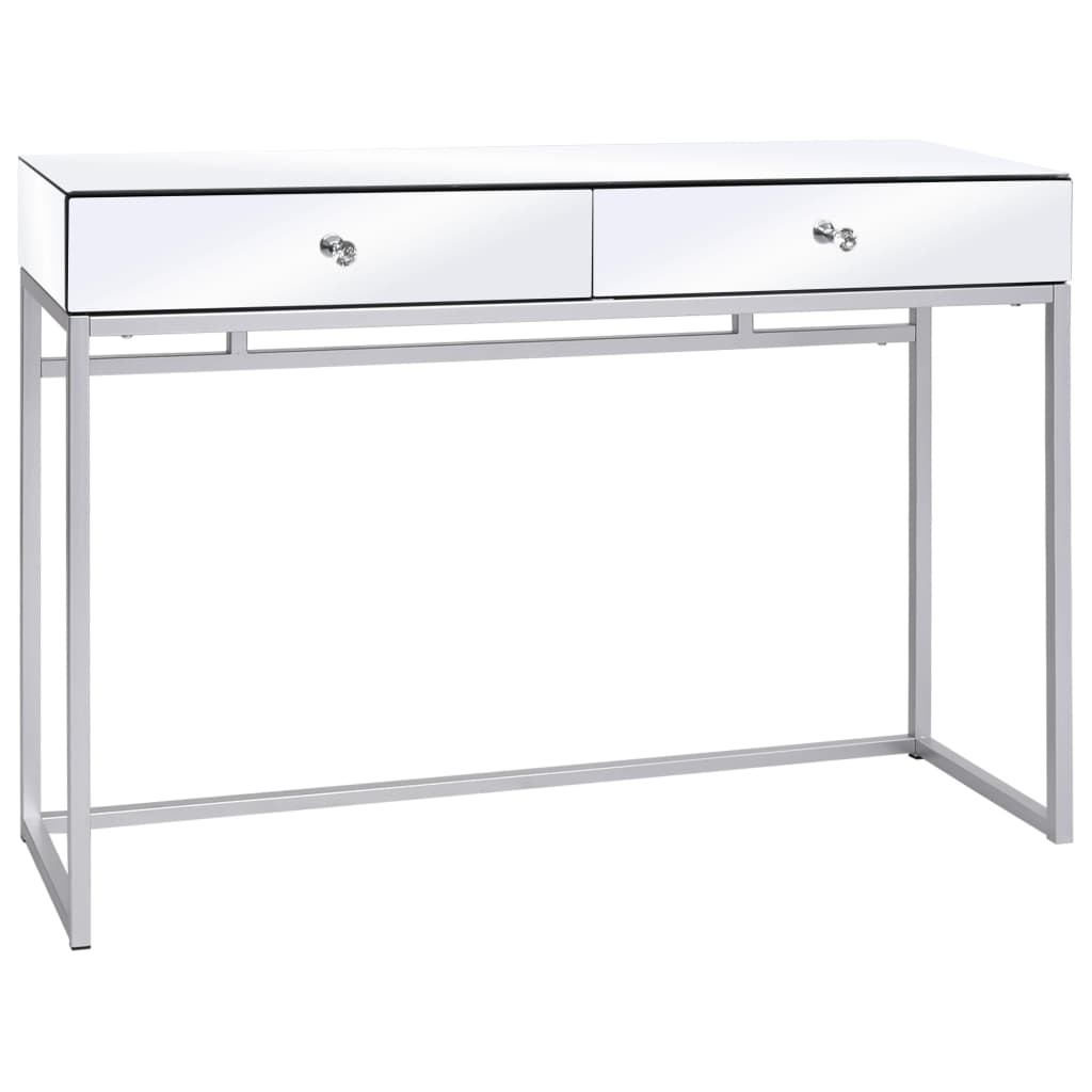Berkfield Mirrored Console Table Steel and Glass 107x33x77 cm