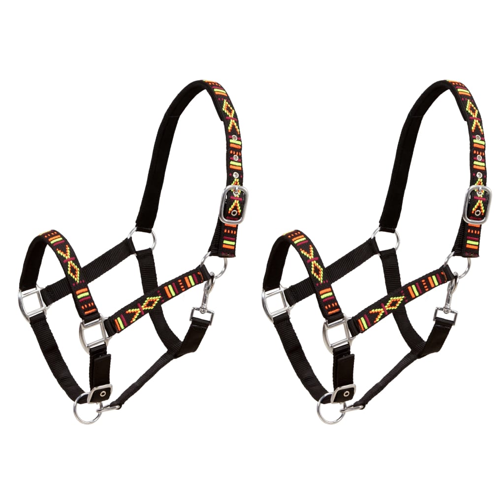 Berkfield Head Collars 2 pcs for Horse Nylon Size Pony Black