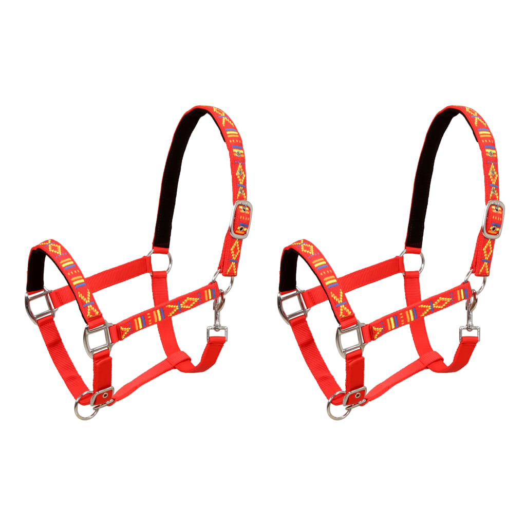 Berkfield Head Collars 2 pcs for Horse Nylon Size Full Red