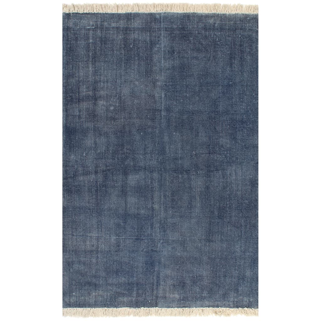 Berkfield Kilim Rug Cotton 160x230 cm Blue