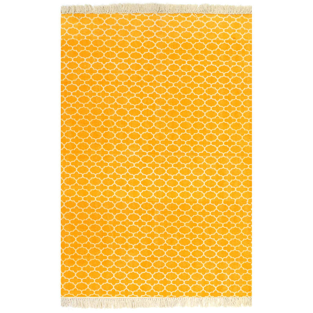 Berkfield Kilim Rug Cotton 160x230 cm with Pattern Yellow