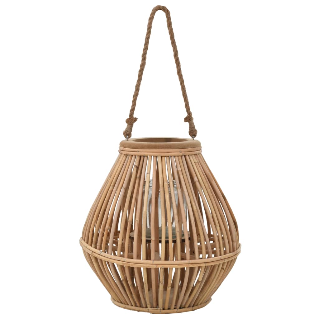 Berkfield Hanging Candle Lantern Holder Wicker Natural