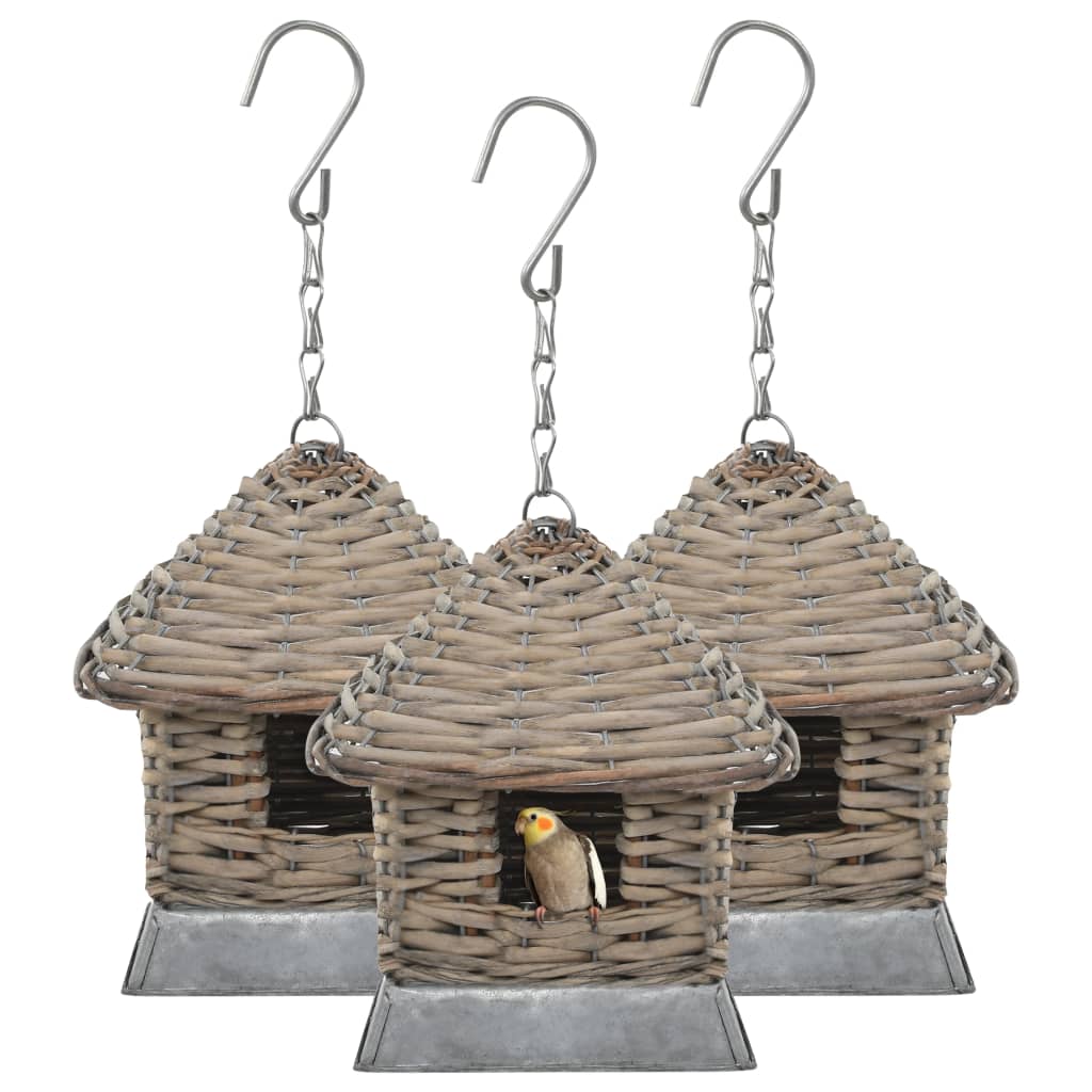 Berkfield Bird Houses 3 pcs Wicker