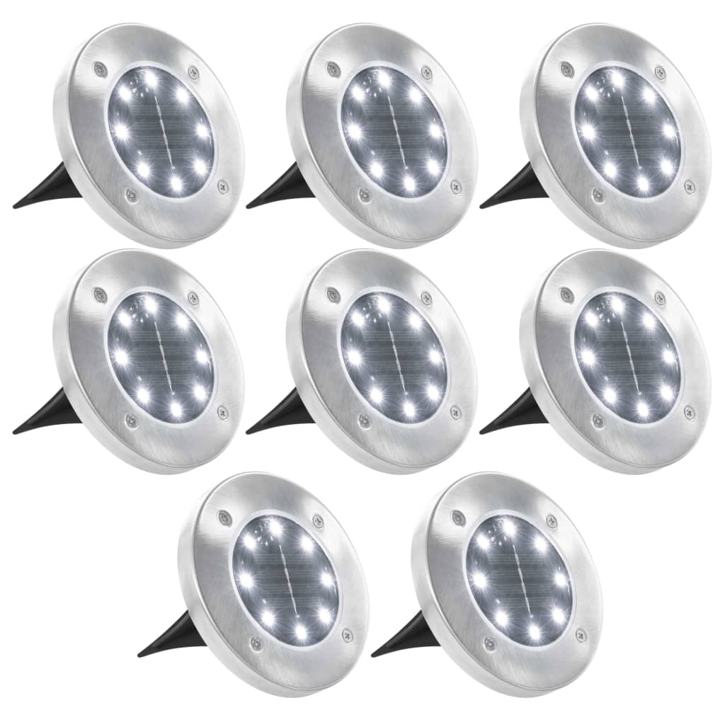 Berkfield Solar Ground Lights 8 pcs LED Lights White