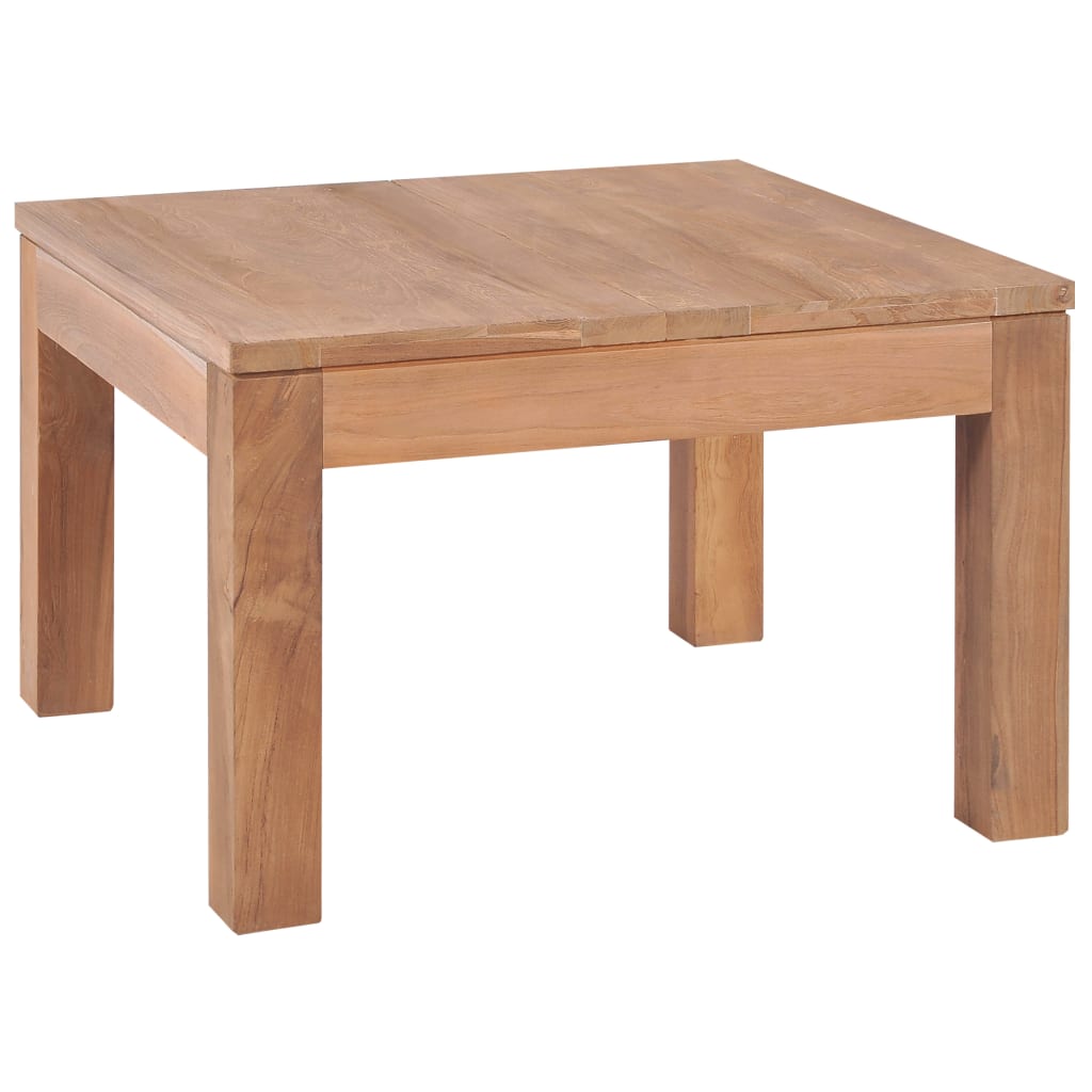 Berkfield Coffee Table Solid Teak Wood with Natural Finish 60x60x40 cm