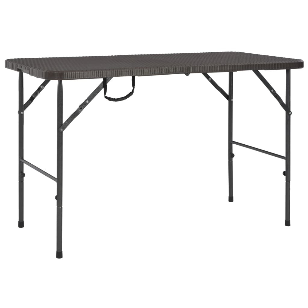 Berkfield Folding Garden Table Brown 120x60x74 cm HDPE Rattan Look