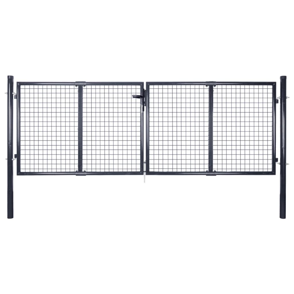 Berkfield Mesh Garden Gate Galvanised Steel 289x100 cm Grey