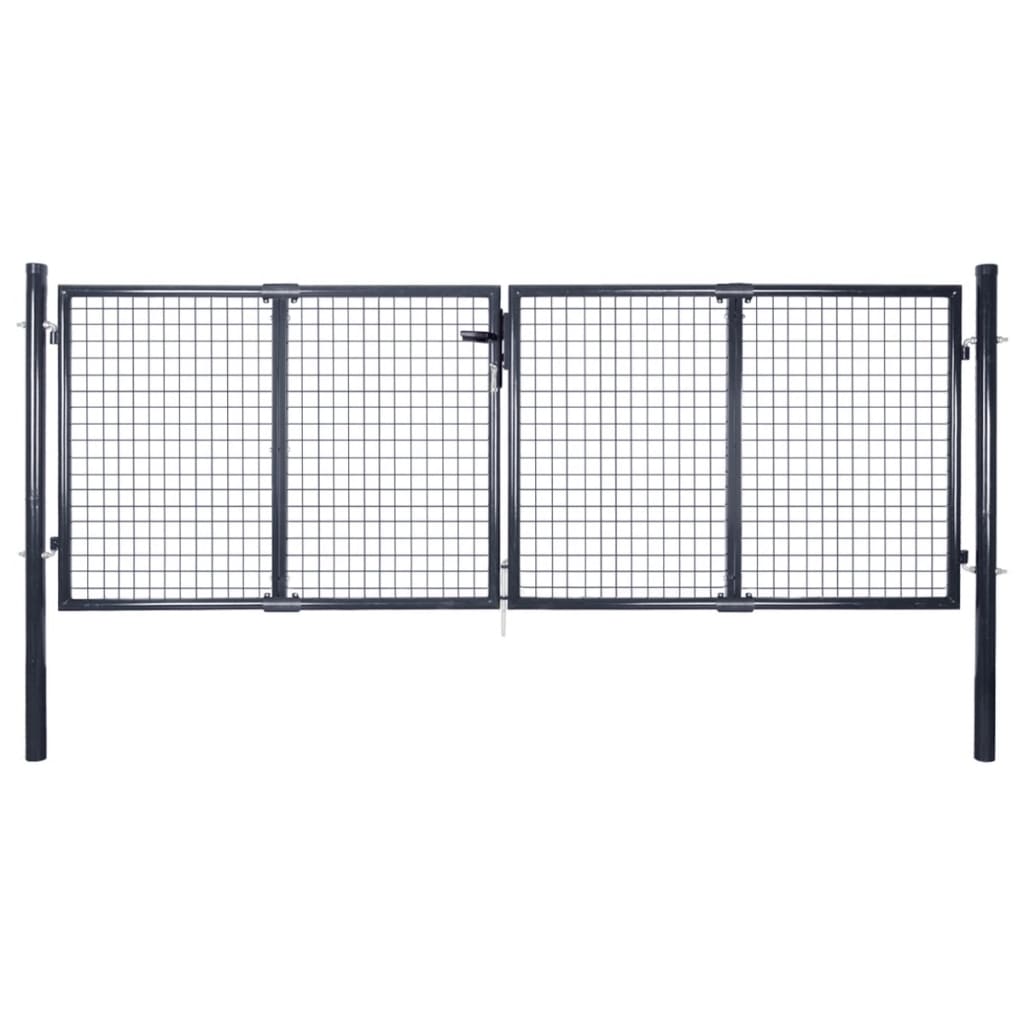 Berkfield Mesh Garden Gate Galvanised Steel 289x125 cm Grey