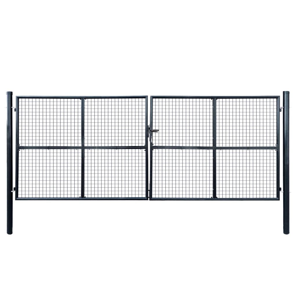 Berkfield Mesh Garden Gate Galvanised Steel 400x150 cm Grey