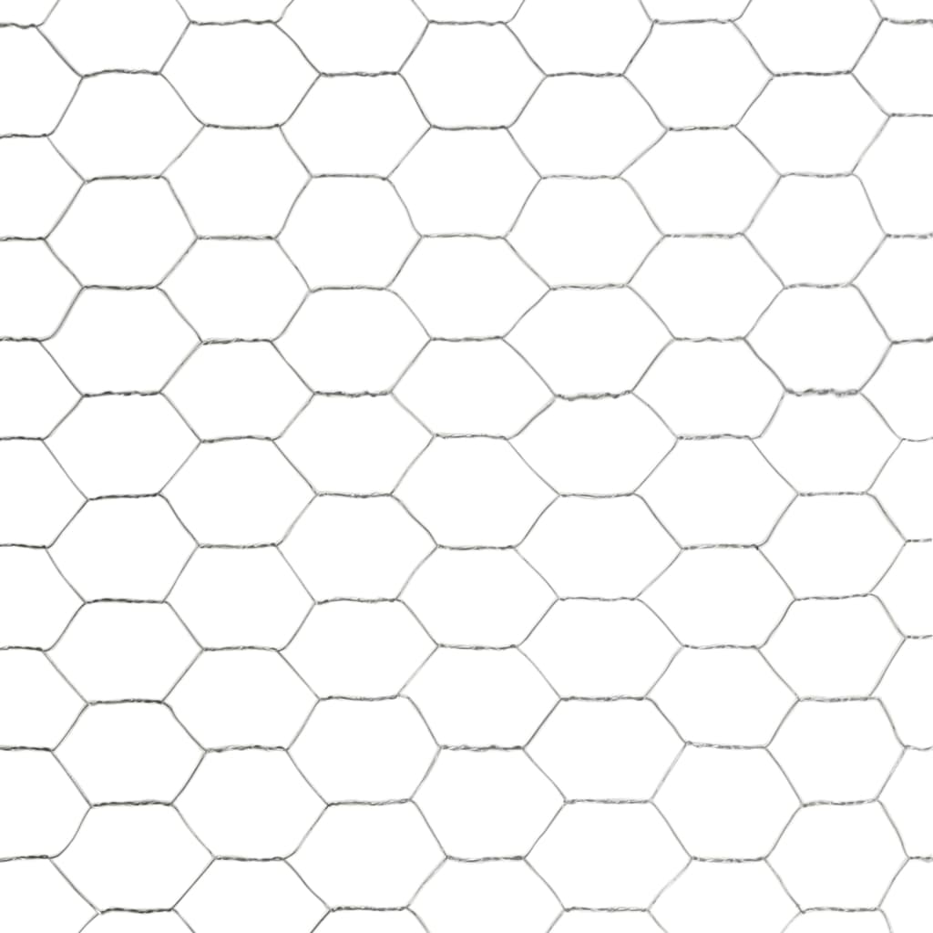 Berkfield Chicken Wire Fence Galvanised Steel 25x1.2 m Silver