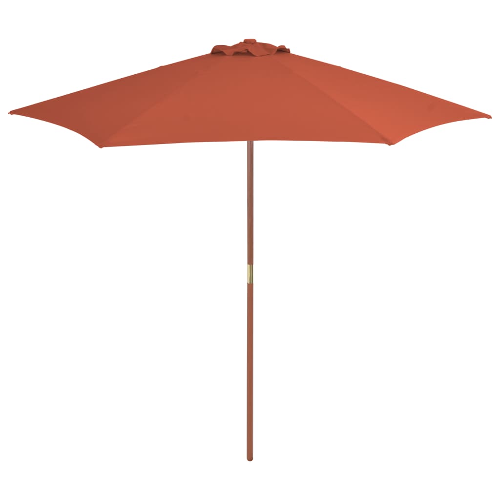 Berkfield Outdoor Parasol with Wooden Pole 270 cm Terracotta