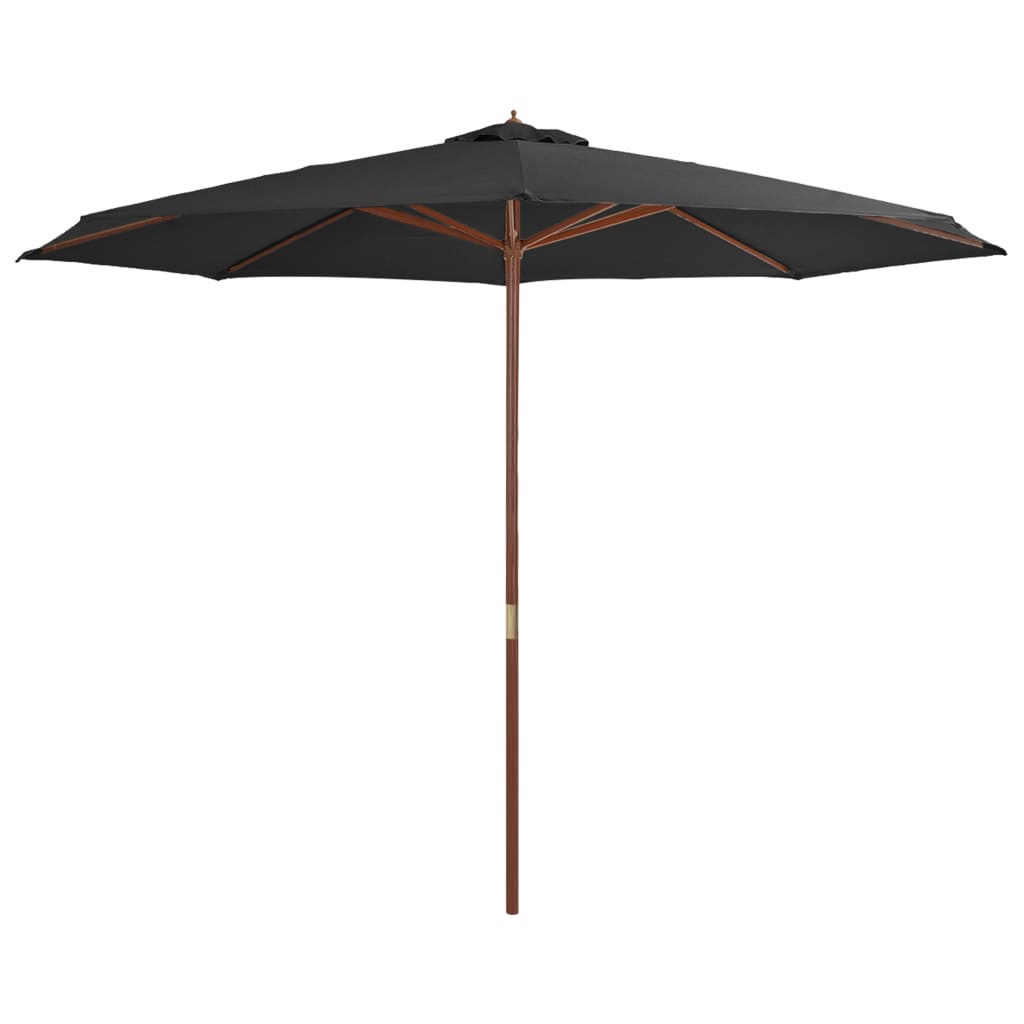 Berkfield Outdoor Parasol with Wooden Pole 350 cm Anthracite