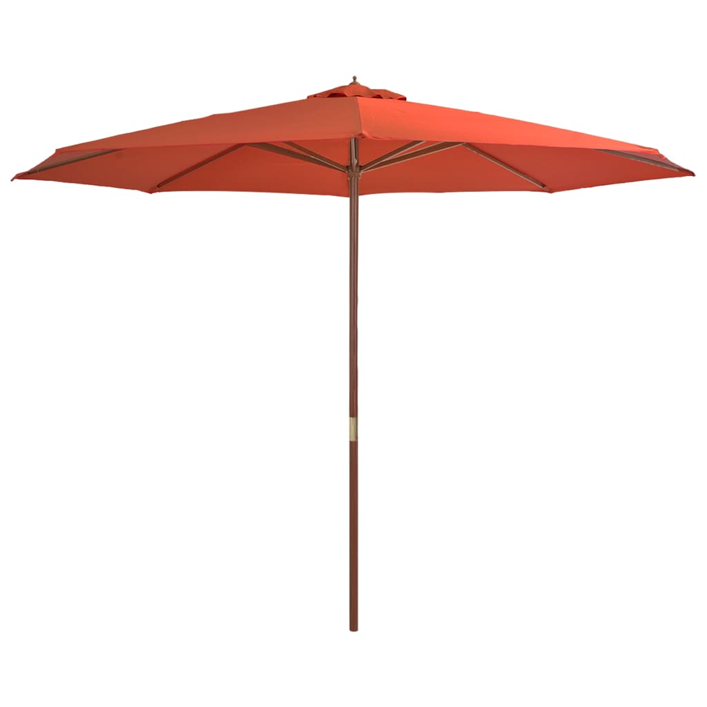 Berkfield Outdoor Parasol with Wooden Pole 350 cm Terracotta