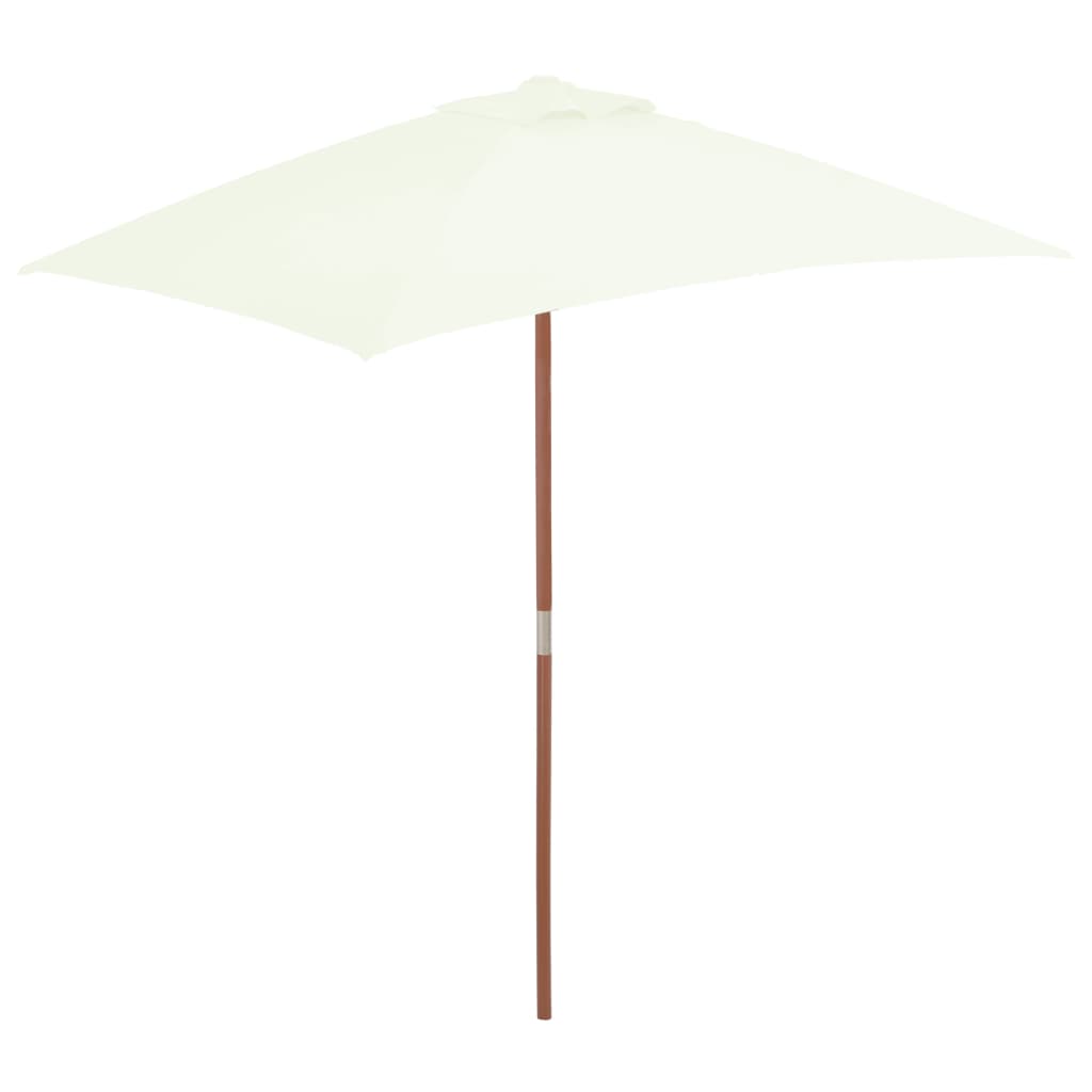 Berkfield Outdoor Parasol with Wooden Pole 150x200 cm Sand
